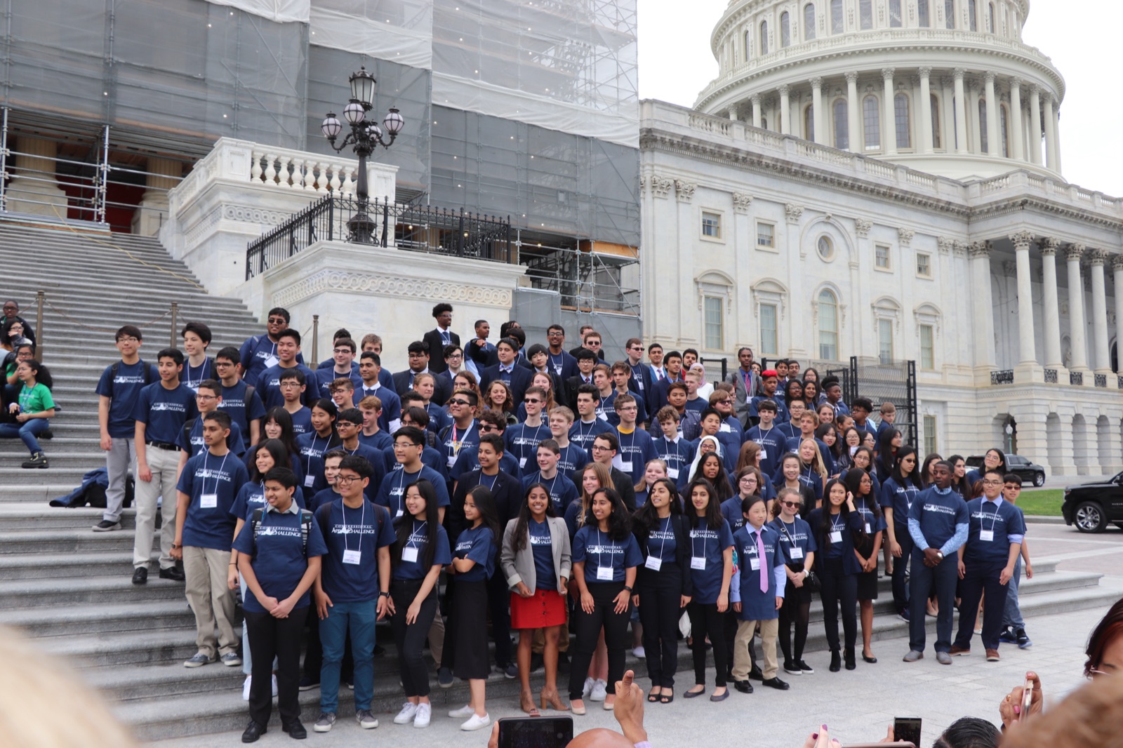 Congressional App Challenge winners group photo on the U.S. Capitol steps