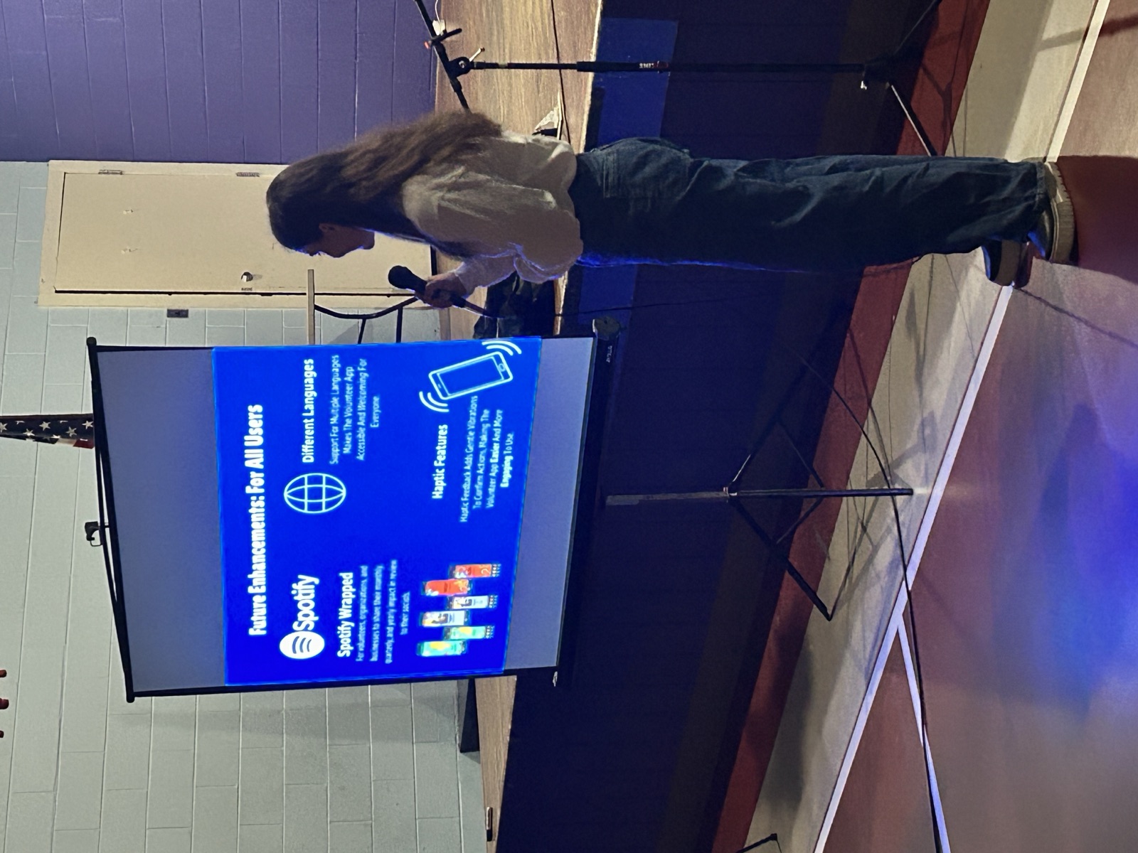 Elizabeth Saunders presenting future enhancements for the Give5 Mile High platform