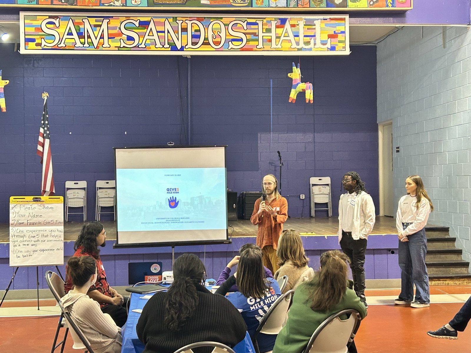 The Give5 Mile High team presenting to a community feedback session
